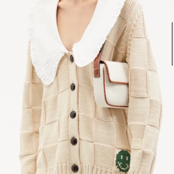 Ganni Chelsea Collar Cotton Collar Cardigan - Picture 5 of 8